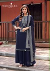 Maharani By Wooglee Heavy Rayon Printed Kurti With Sharara Dupatta